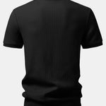 Waffle Ribbed Hem T-Shirt & Drawstring Knit Waffle Shorts