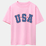 USA Print Drop Shoulder Oversize T-Shirt