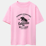 California Palm Tree Print Drop Shoulder Oversize T-Shirt