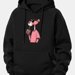 Pink Panther Print Drawstring Hoodie