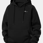 Men Print Drawstring Hoodie
