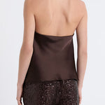 Margovil Chic Halter Cowl Neck Sleeveless Satin Top