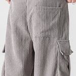 Relaxed Fit Drawcord Hem Corduroy Cargo Pants