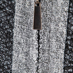 Zip Up Faux Suede Patchwork Sweater
