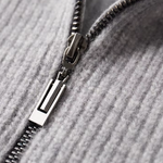 PURE EXTRA-FINE MERINO WOOL RIBBED CARDIGAN