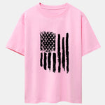 American Flag Print Drop Shoulder Oversize T-Shirt