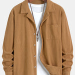 Long Sleeve Corduroy Cuban Collar Shirt
