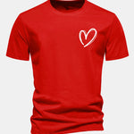 Regular Fit Heart Print Cotton T-Shirt