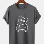Melting Bear Print T-Shirt