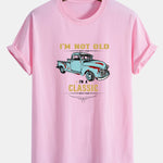 Regular Fit Classic Car Print Cotton T-Shirt