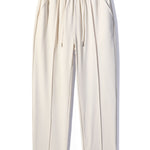 Raglan Sleeve 2 In 1 Waffle T-Shirt & Single Pleat Drawstring Straight Leg Pants