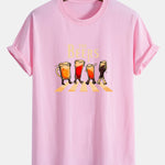Regular Fit Beer Print Cotton T-Shirt
