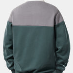 Contrast Polo Collar Sweatshirt