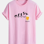 Regular Fit Beer Weekly Evolution Print Cotton T-Shirt