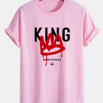Regular Fit Crown King Print Cotton T-Shirt