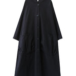 Loose Hooded Trench Long Coat