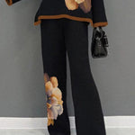 High Waisted Loose Flower Print Pants Trousers