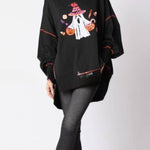 Halloween Ghost Sequined Sweatshirt Embroidered Casual Top