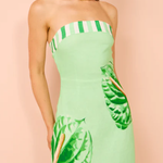Strapless Printed Bodycon Midi Skirt