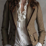 Vintage Tweed Houndstooth Tailored Blazer