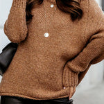 Women  Ribbed Knitted Oversized Pullover Sweater