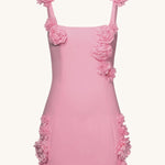 Three-dimensional Flower Sexy Suspender Slim Mini Dress