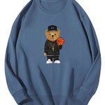 Basketball Bear Print Cotton Sweatshirt