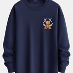 Graffiti Smiley Bear Print Relax Fit Sweatshirt