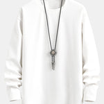 Long Sleeve Textured Arc Hem T-Shirt