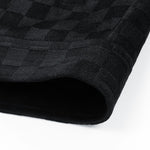 Checkerboard Print Faux Suede Pocket Jacket