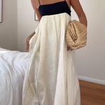 Margovil Backless Color Block Splice Swing Maxi Cami Dress