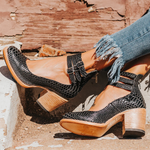 Elsa | Classic Leather Strap Heels