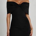 Margovil Bow Off Shoulder Bodycon Mini Party Dress