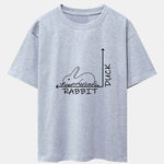 Rabbit Or Duck Optical Illusion Print Drop Shoulder Oversize T-Shirt