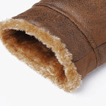 Regular Fit Faux Fur Lined Faux Suede Jacket