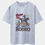 Western Cowboy Print Drop Shoulder Oversize T-Shirt