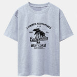California Palm Tree Print Drop Shoulder Oversize T-Shirt