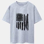 American Flag Print Drop Shoulder Oversize T-Shirt