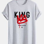 Regular Fit Crown King Print Cotton T-Shirt
