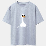 Sunglasses Goose Print Drop Shoulder Oversize T-Shirt