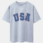 USA Print Drop Shoulder Oversize T-Shirt