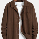 Long Sleeve Corduroy Cuban Collar Shirt