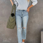 Margovil Crewneck Puff Sleeves Comfy Sweatshirt