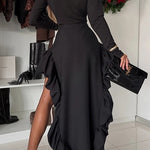 Chic High Low Ruffle Hem Maxi Skirt