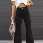 Margovil One Button Corduroy Flare Pants with Pockets