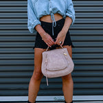 Margovil Long Sleeves Drawstring Hem Cropped Denim Shirt