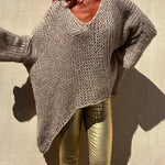Dolman Sleeves Relaxed Fit Irregular Knitting Sweater