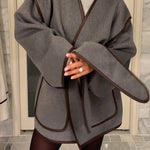 Margovil Open Front Pocketed Splice Coat with Belt