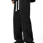 Checkerboard Textured Straight Leg Pants