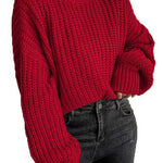 Margovil Turtleneck Drop Shoulder Comfy Pullover Sweater